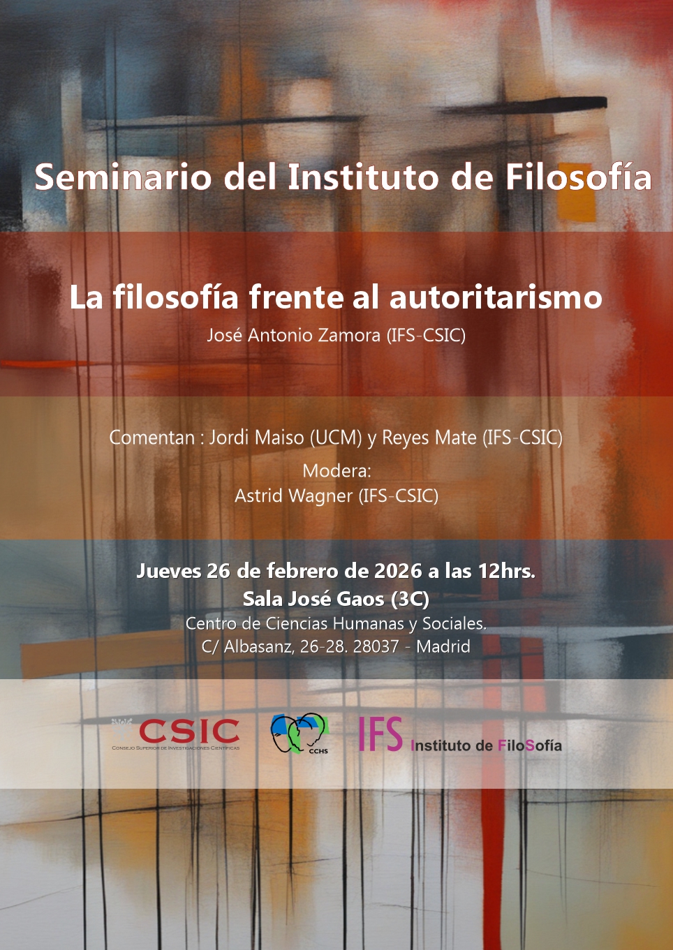Seminario del Instituto de Filosofía: "La filosofía frente al autoritarismo"