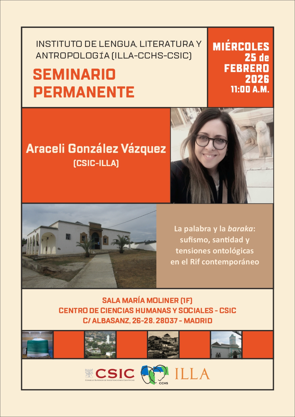 Seminario permanente del ILLA: "La palabra y la baraka: sufismo, santidad y tensiones ontológicas en el Rif contemporáneo"