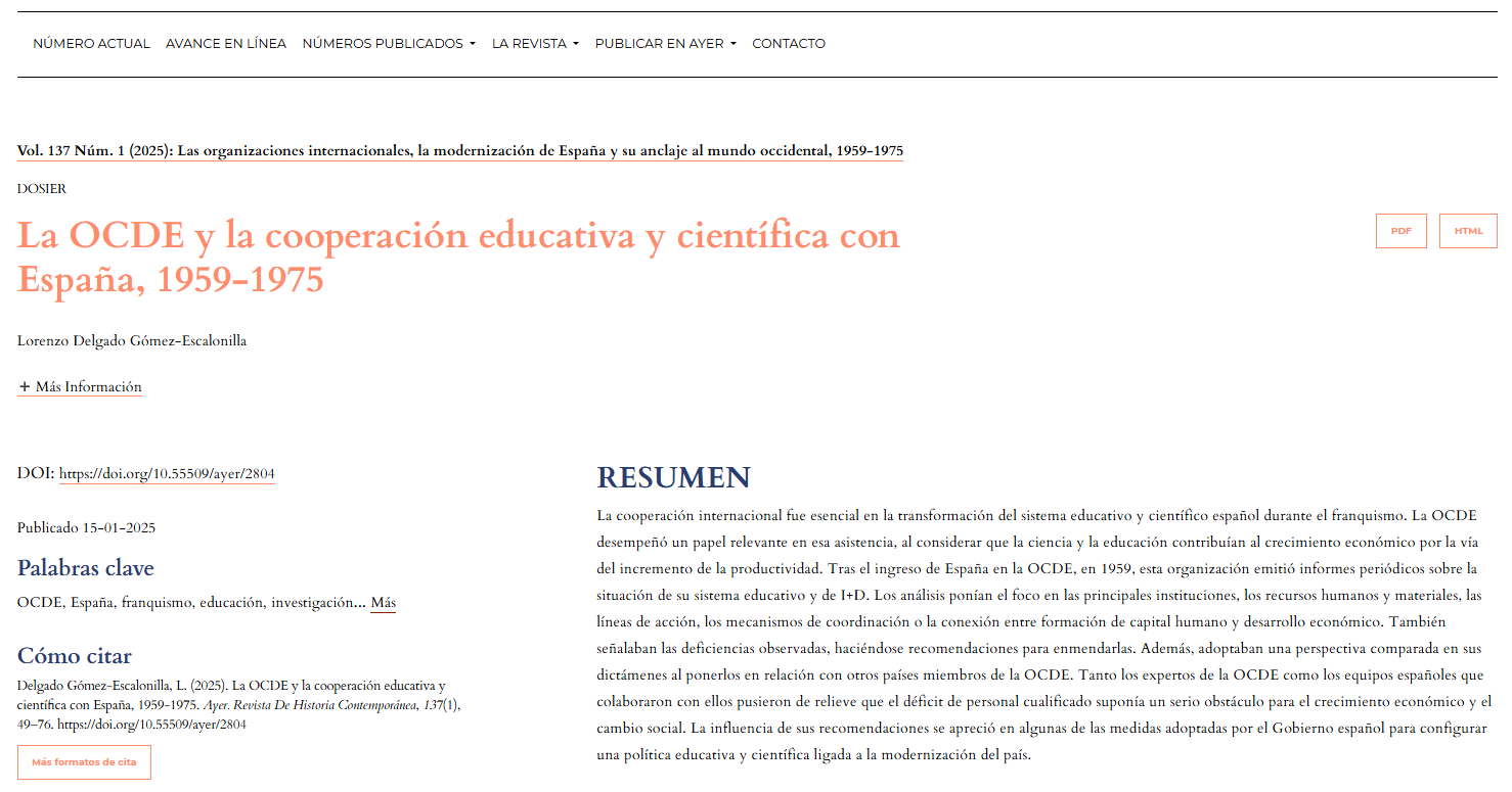 Dossier de la revista Ayer