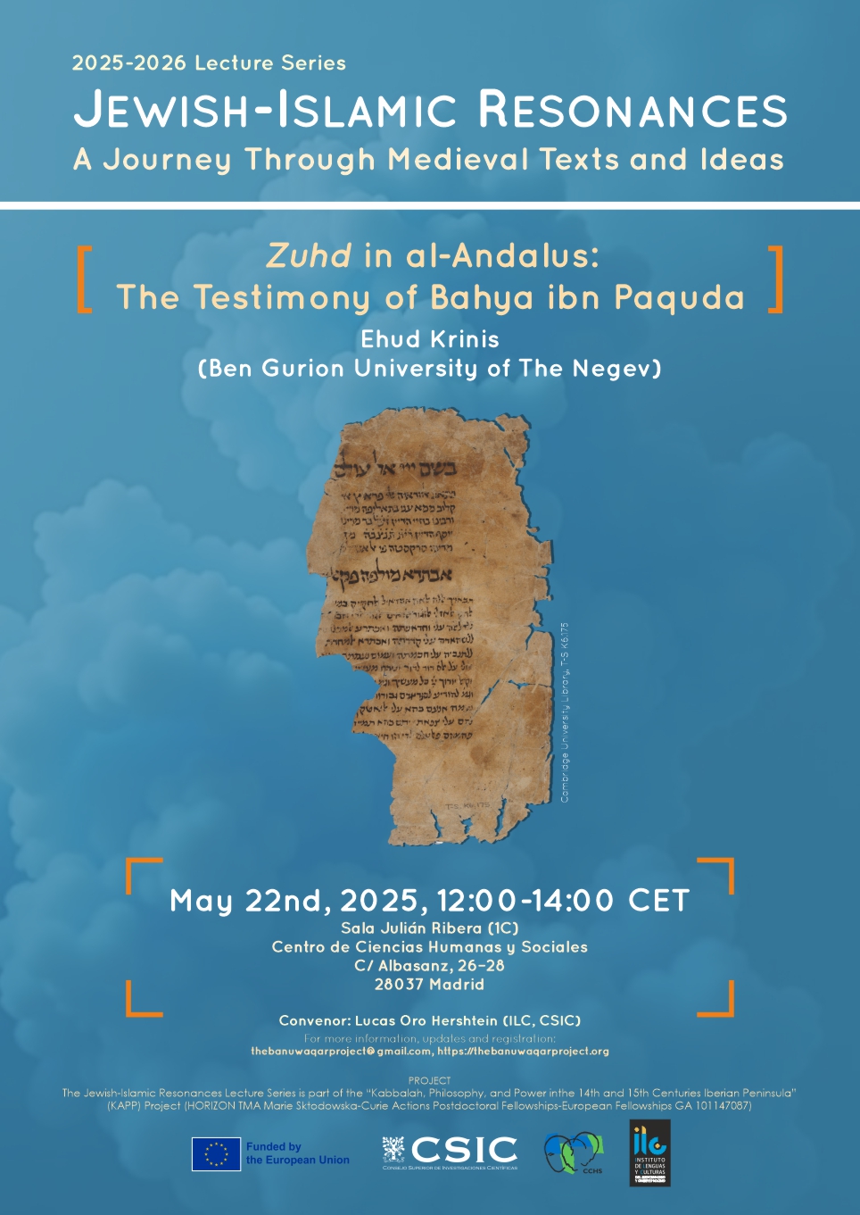Jewish-Islamic Resonances A Journey Through Medieval Texts and Ideas: "Zuhd in al-Andalus:  The Testimony of Bahya ibn Paquda"