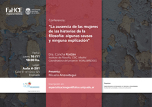 Conferencia ""La ausencia de las mujeres de las historias de la filosofía: algunas causas y ninguna explicación"
