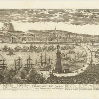 Pierre Aveline, Barcelone, Ville capitale de la Principauté (de) Catalogne scituée sur la mer Mediterranée, ca. 1700. AHCB4-204/C04