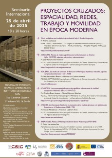 Seminario internacional «Proyectos cruzados: espacialidad, redes, trabajo y movilidad en época moderna»