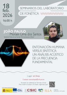Seminarios del Laboratorio de Fonética: "Entonación humana versus sintética: un análisis acústico de la frecuencia fundamental"