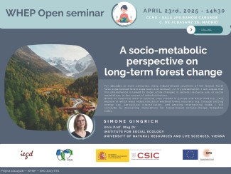  WHEP open seminar: "A socio-metabolic perspective on long-term forest change"