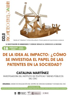 Ciclo de conferencias «Prometeo en el jardín»: "De la idea al impacto: ¿Cómo se investiga el papel de las patentes en la sociedad?"