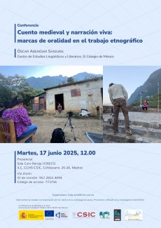 Conferencia: "Cuento medieval y narración viva: marcas de oralidad en el trabajo etnográfico"