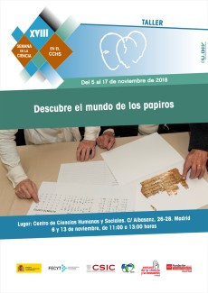 XVIII Semana de la Ciencia 2018: Taller "Descubre el mundo de los papiros"