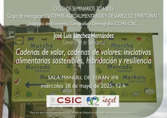 Ciclo de seminarios SADT 2024-2025 "Cadenas de valor, cadenas de valores: iniciativas alimentarias sostenibles, hibridación y resiliencia"